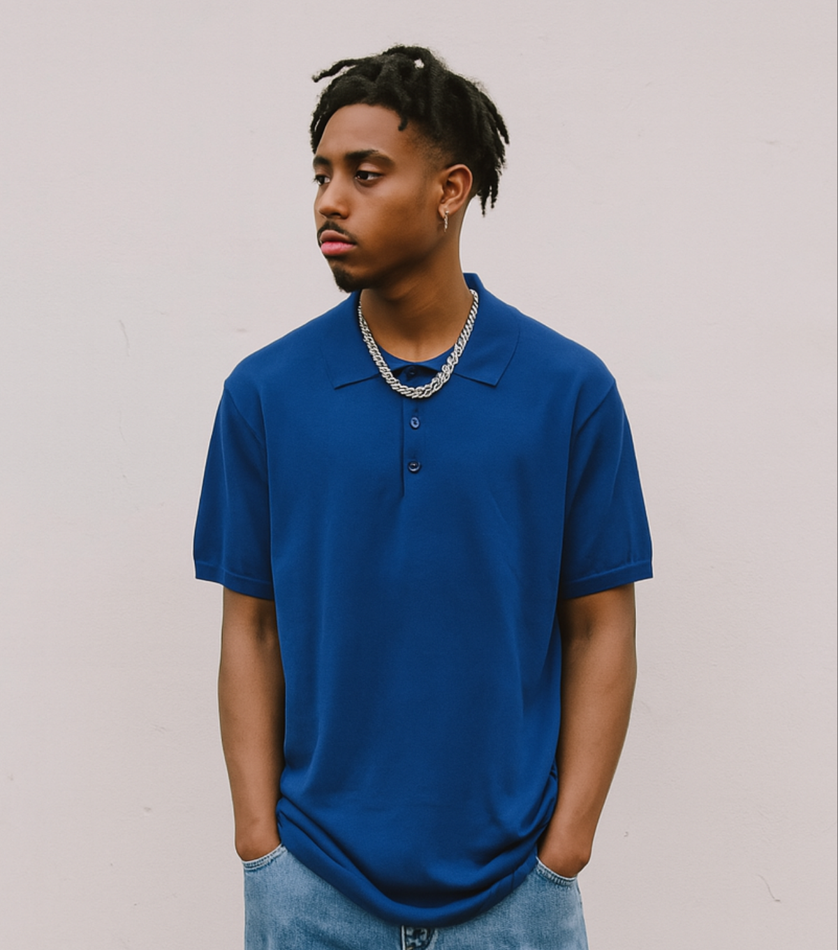 Polo in Filo Blu