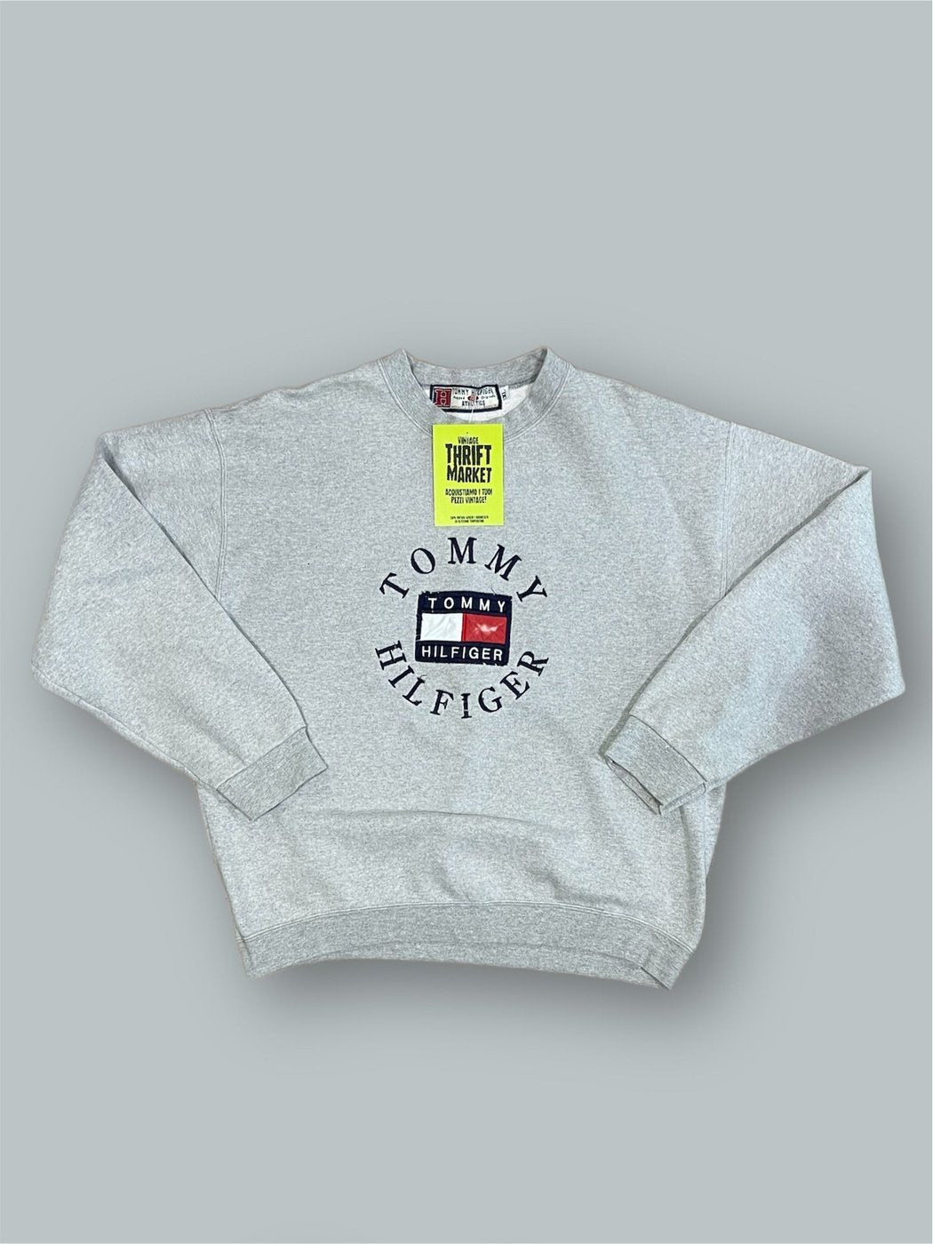 Felpa Tommy Hilfiger ricamo vintage tg XL grigio
