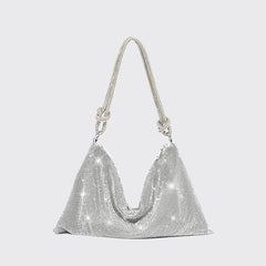 Silver Rhinestones Evening Clutch Bag
