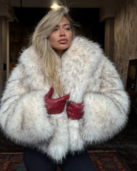 Pelliccia ecologica fluffy donna