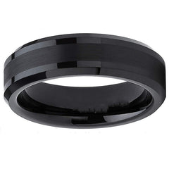 Engraved Brushed Comfort Fit Mens Wedding Band