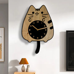 Hanging Tail Cat Silent Pendulum Clock â€?Playful & Charming Design