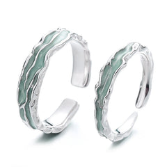 Engravable Ocean Theme Promise Rings for Couples
