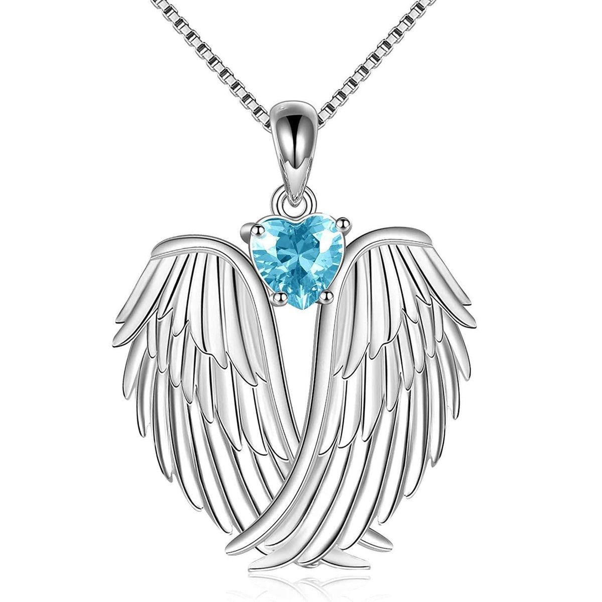 Custom birthstone Angel Wings Necklace