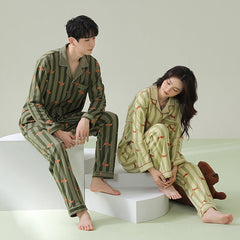 Matching His and Hers Autumn Pajamas 100% Cotton