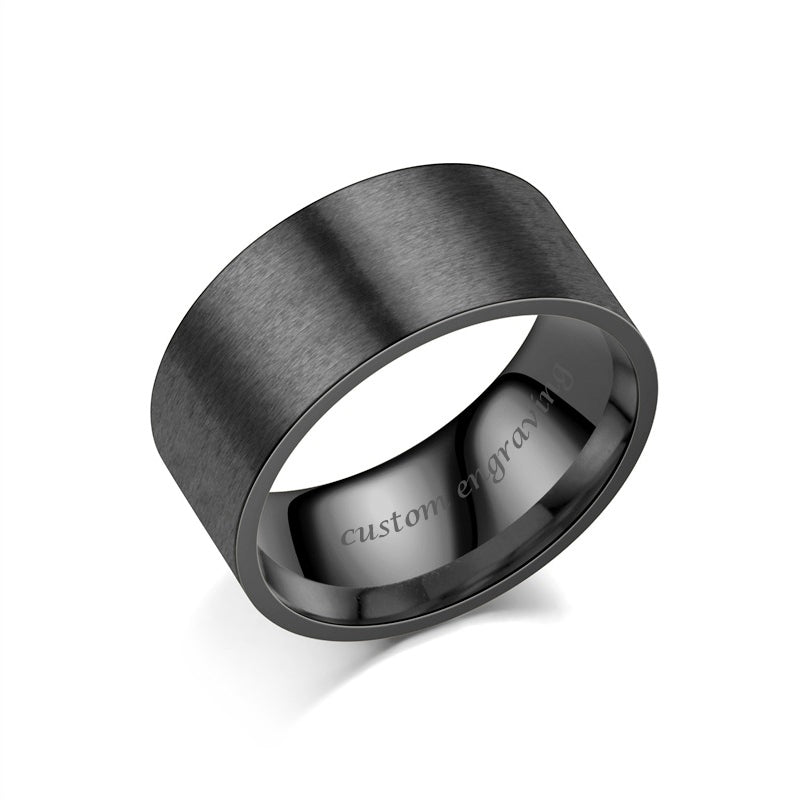 Custom Brushed Mens Wedding Band 10mm