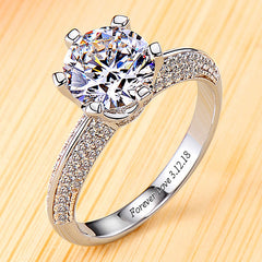 0.6ct Round Lab Diamond Womens Ring with Name