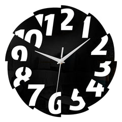 Big Numeral Cutout Silent Wall Clock â€?12" Acrylic