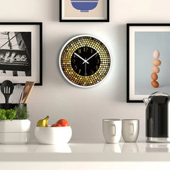 Silent Wall Clock â€?Glass Front Gold Dots, 30 cm