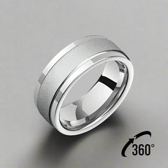 Engraved Mens Fidget Wedding Ring Tungsten