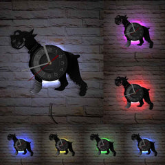 Vinyl Wall Clock Gift for Schnauzer Dog Owner