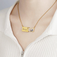 Custom Photo Print Dainty Necklace Gift for Her
