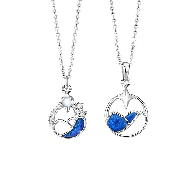 Stars Matching Necklaces Set for Two - Sterling Silver