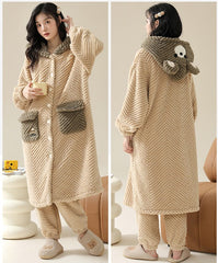 Thick Winter Flannel Nightwear Dress for Girls
