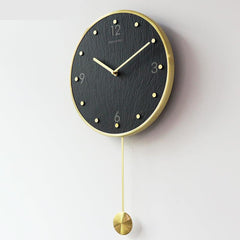 Natural Marble Pendulum Silent Wall Clock (12")