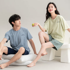 Matching Summer Sleepwear Set for Couples 100% Cotton