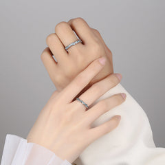 Custom Romantic Lake Promise Rings Set