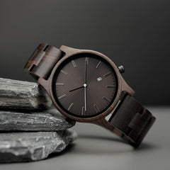 Mens Wooden Watch Gift - Waterproof Eco-Friendly Quartz Watch for Him