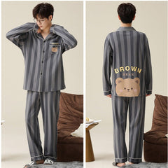 Cute Bear Matching PJs Nightwear Set for Married Couples