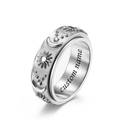 Sun and Moon Fidget Ring for Men