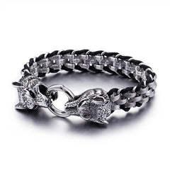 Punk Style Wolf Steel Bracelet for Men