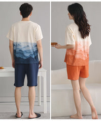 Pure Cotton Matching Pajamas Nightwear Set for Couples