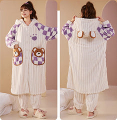 Matching Winter Holiday Bathrobe Sleepwear for Couples