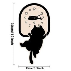 Cute Cat Silent Wall Clock â€?Kids' Bedroom Wall Decor (30×30 cm)