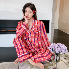Women Pajamas Set â€?Chic Houndstooth Loungewear