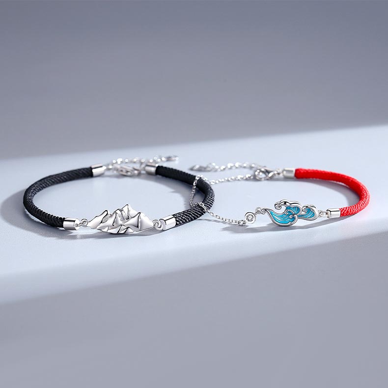 Ocean Mountains Promise Couple Bracelets Set