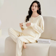 Gulleiâ„?Cotton Maternity & Nursing Pajama Set with Built-in Bra