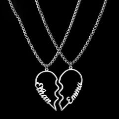Personalized Half Heart Name Necklaces - BFF & Mother-Daughter Gift
