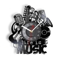 Music Theme Wall Décor Silent Lp Record Clock