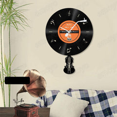 LP Record Pendulum Wall Clock â€?Vinyl, Silent (15.7x11.8 in)