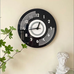 Silent Wall Clock â€?Black Retro Round, 30 cm