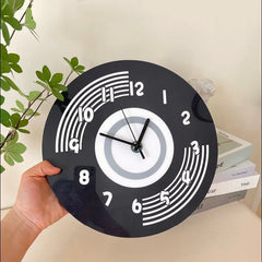 Silent Wall Clock â€?Black Retro Round, 30 cm