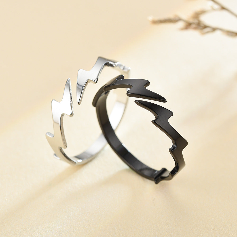 Matching Adjustable Size Steel Rings Set