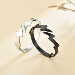 Matching Adjustable Size Steel Rings Set