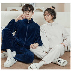 Matching Pajamas Zip-Up Flannel Set â€?High-Neck, Plush Warmth