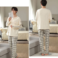 Natural Cozy Cotton Couple Pajamas â€?Soft & Hypoallergenic Set by Gullei