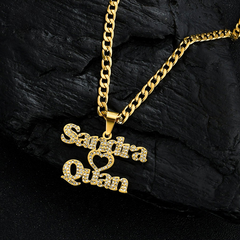 Personal Two Names Diamond Necklace