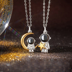 Love in 100 Languages Projection Couple Necklaces Set