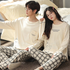 Natural Cozy Cotton Couple Pajamas â€?Soft & Hypoallergenic Set by Gullei