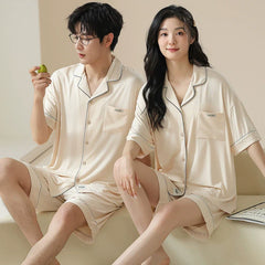 Gulleiâ„?Pajamas Set Short Sleeve Button Front Modal