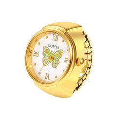 Gulleiâ„?Butterfly Dial Fully Functional Watch Ring - Adjustable Size