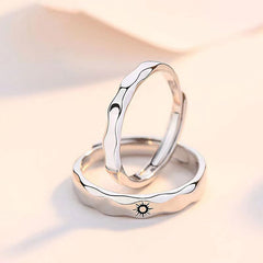 Sun and Moon Promise Rings Set for Couples
