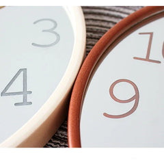 Nordic Mirror Silent Wall Clock â€?Solid Wood, 12"