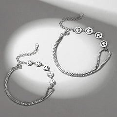 Smiling Face Charm Couple Bracelets Set