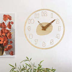Modern Solid Wood Silent Wall Clock â€?12" Acrylic + Wood