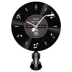 LP Record Pendulum Wall Clock â€?Vinyl, Silent (15.7x11.8 in)
